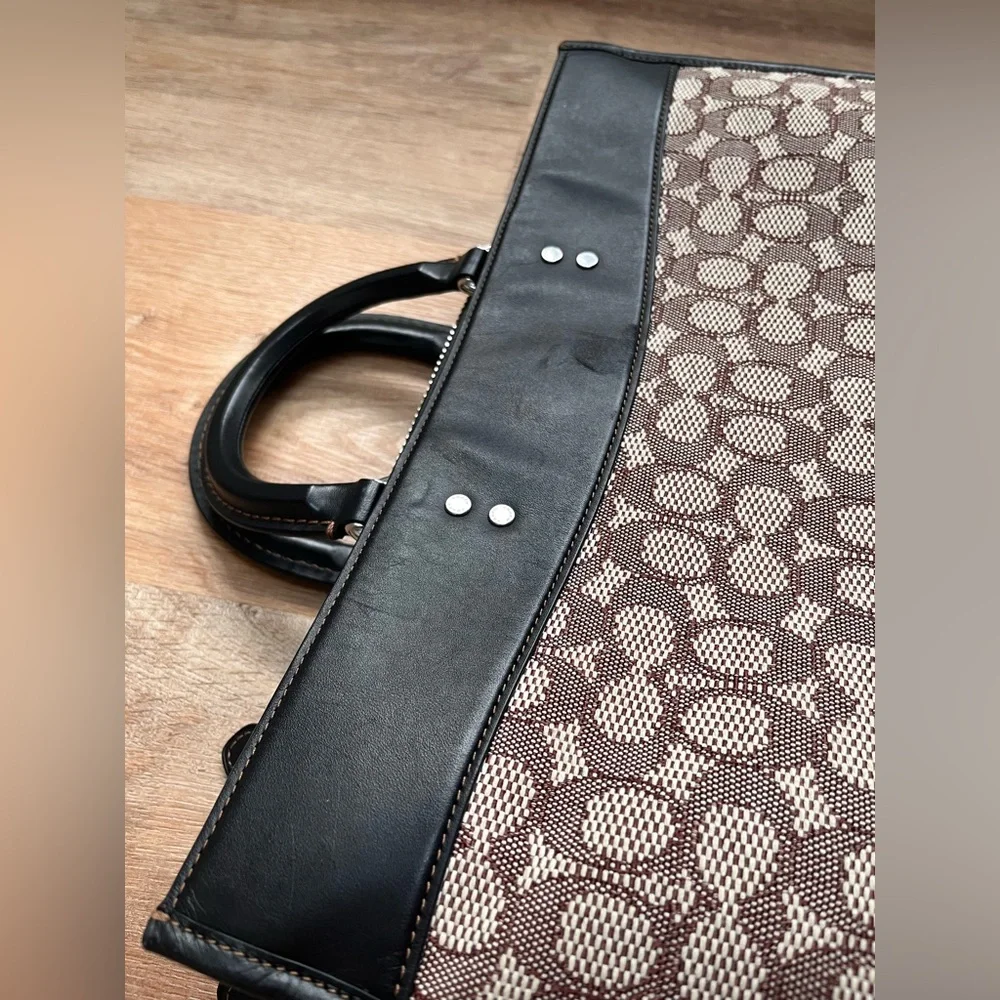 AUTH Coach Rogue Black and Brown Signature Briefcase - Picture 9 of 9